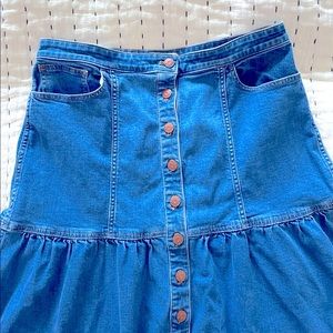 Madewell peplum denim skirt 31